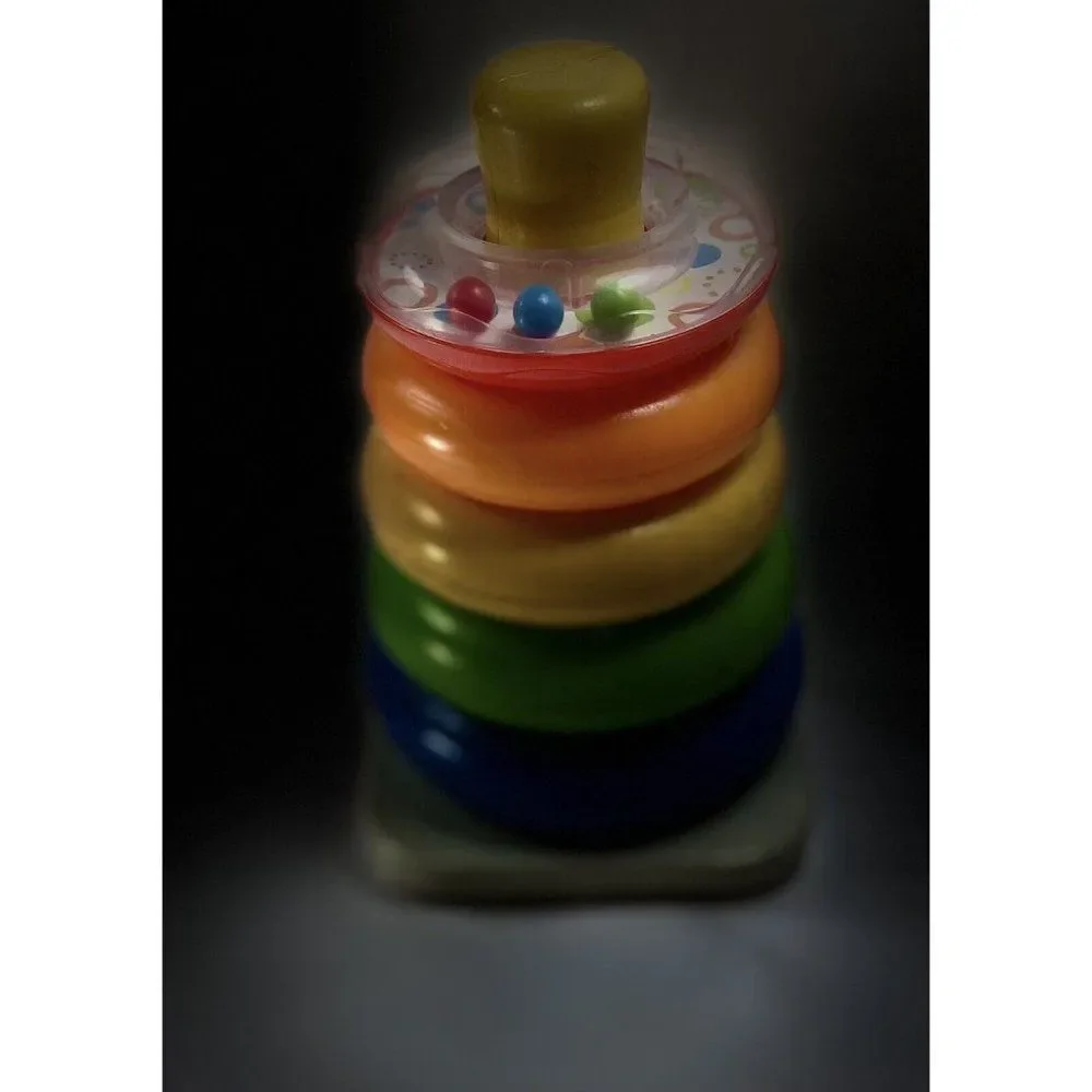 Vintage Fisher Price ROCK a STACK 1050 USA Stacking Rings Toy Complete